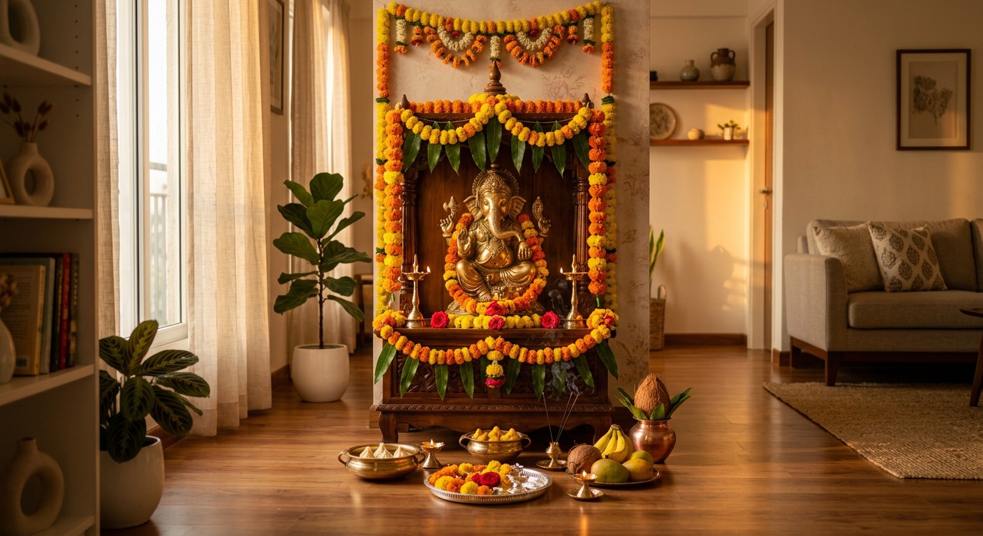 ganesh decoration ideas home decor - 19 Ganesh Decoration Ideas Home Decor Worth Trying