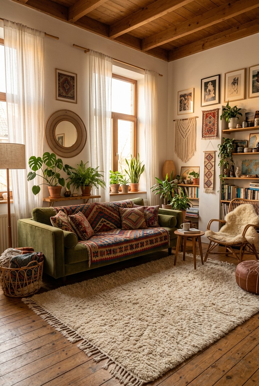 boho living room decor - 18 Boho Living Room Decor That Actually Work
