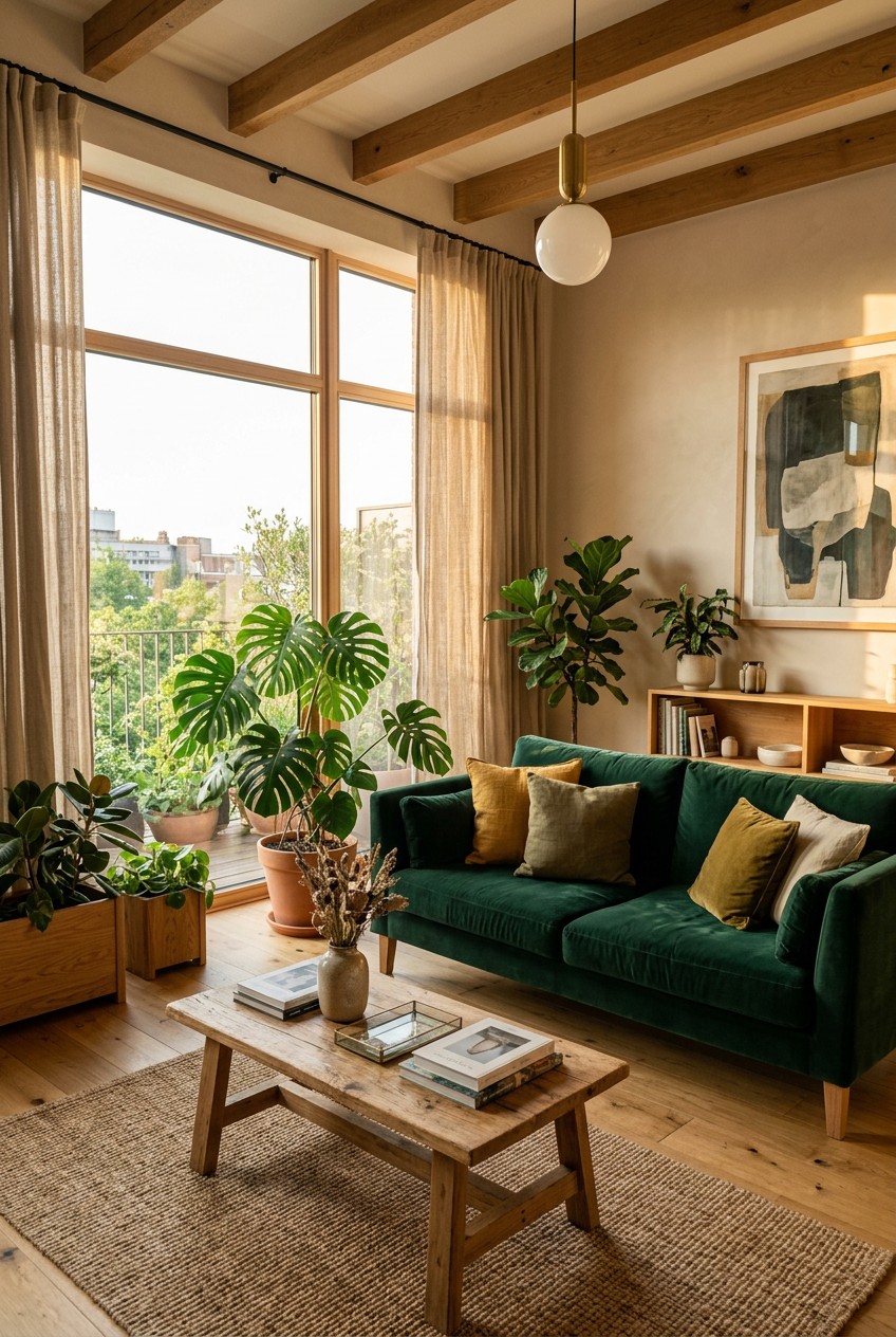 green living room decor - 19 Green Living Room Decor for Every Budget