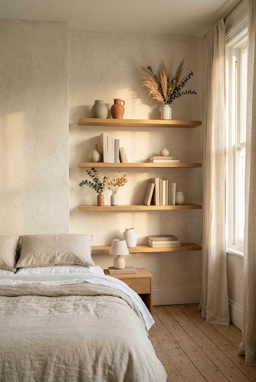 bedroom shelf decor - 16 Bedroom Shelf Decor for Every Budget