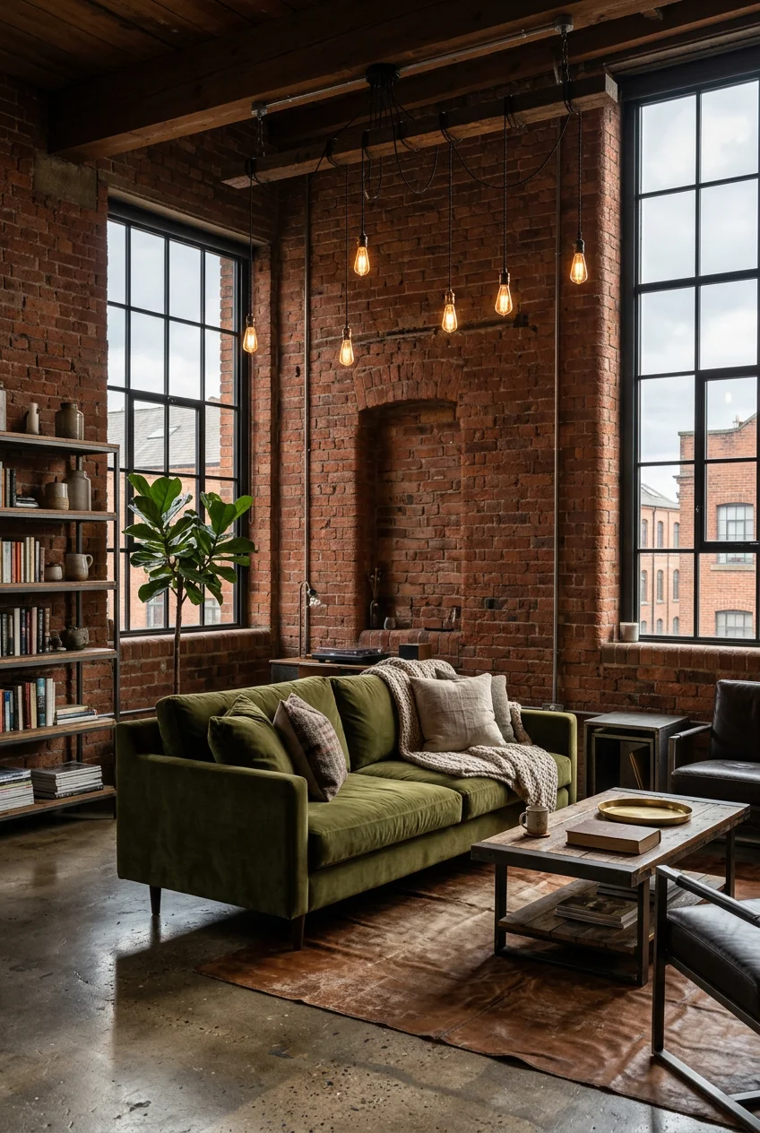 cozy industrial living room - 20 Cozy Industrial Living Room for Every Budget
