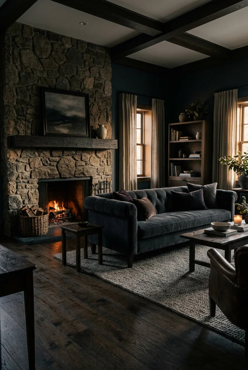 dark and cozy living room - 17 Cozy Dark And Living Room You Need to See